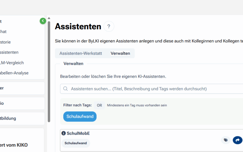 Oberfläche des ByL-KI Assistenten